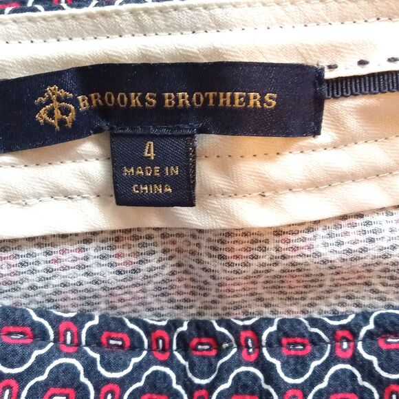 Brooks Brothers Skirt Size 4 Pockets Red White Blue Cotton Stretch - Picture 3 of 4